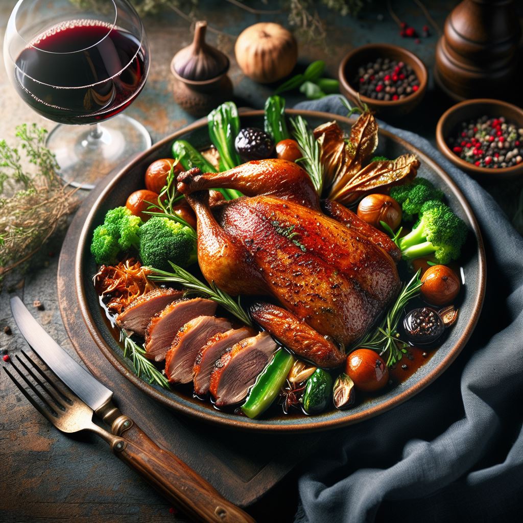 Roast Duck with Foie Gras