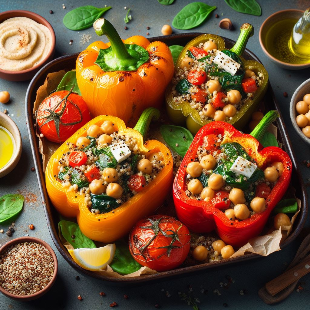 Mediterranean Quinoa Stuffed Peppers