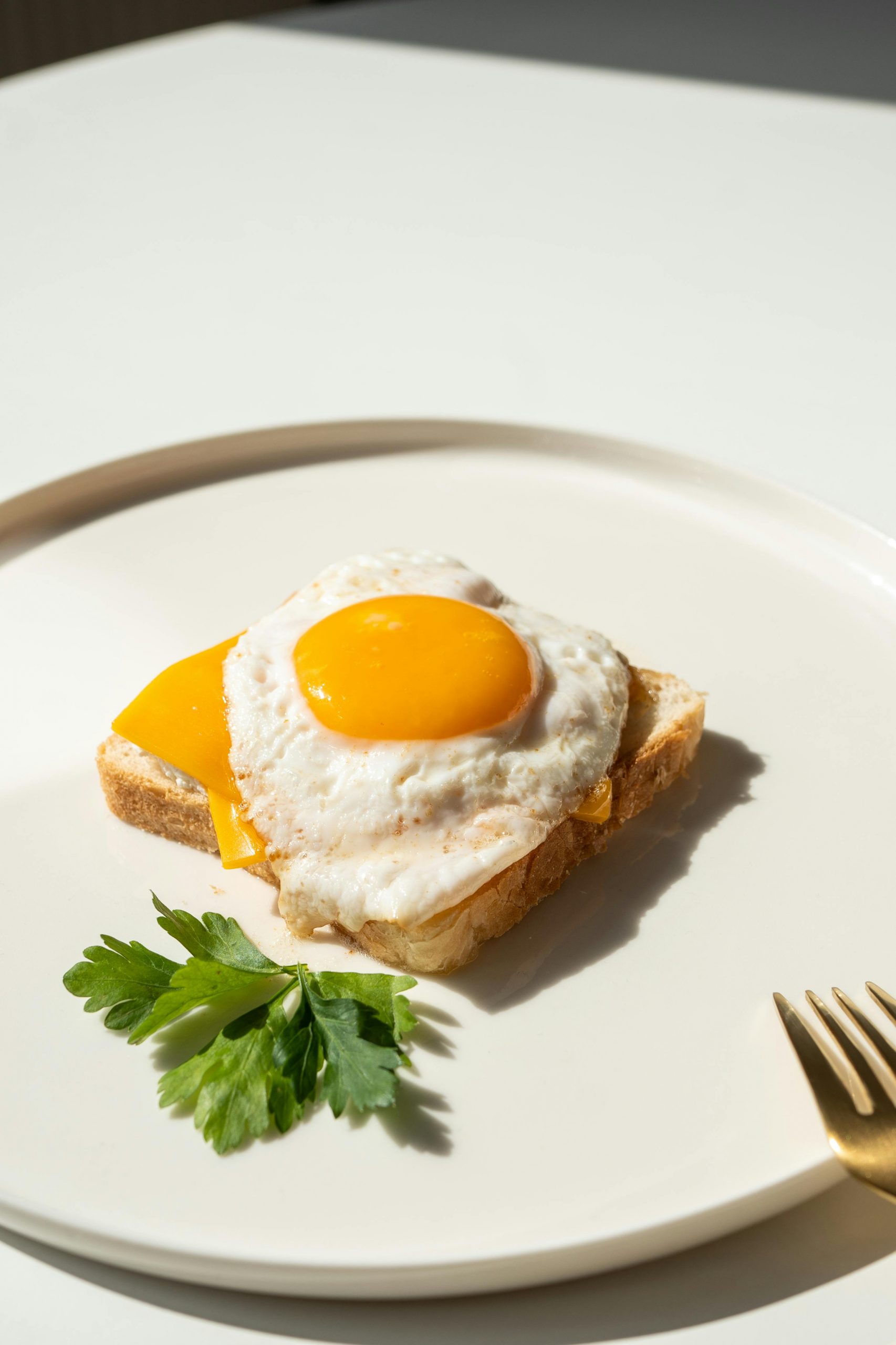 Toast with cheese and fried eggs recipe